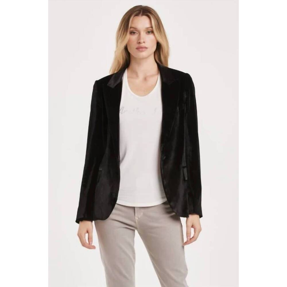 NEW ANOTHER LOVE nadja velvet blazer in black
